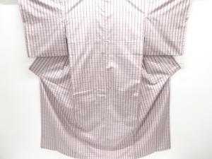 格子織り出し米沢紬着物